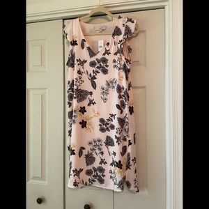 Loft Pink Ruffled Sleeve Dress NWT
